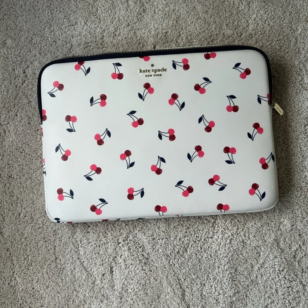Kate Spade Cherry Print Tablet Sleeve - Cream and Red